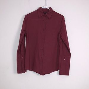Misha Nanoo husband shirt XS in burgundy